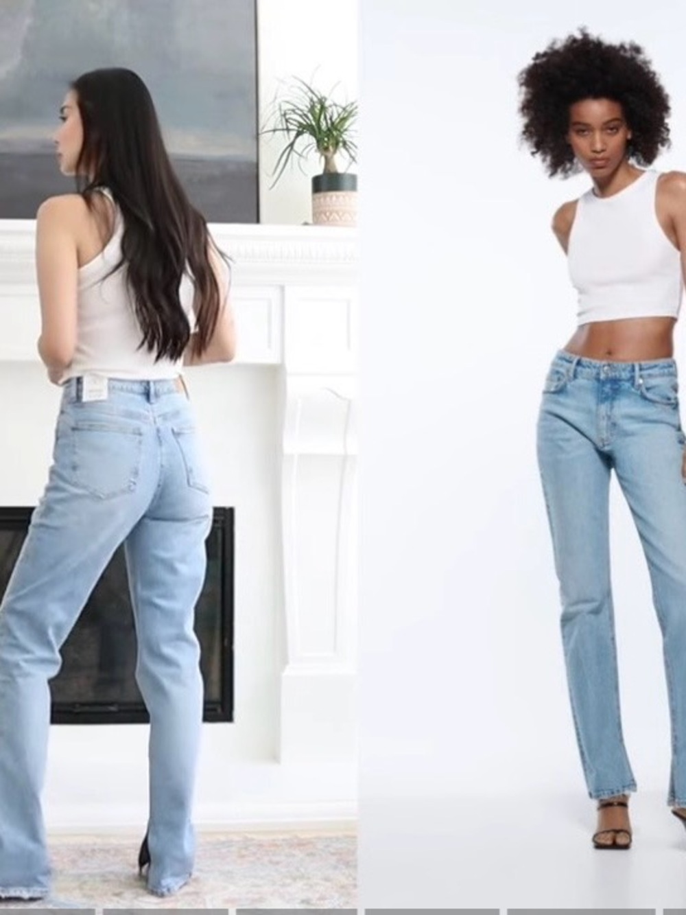 Zara High-Rise Slit Hen Straight Jeans 6164/075/427 Viral